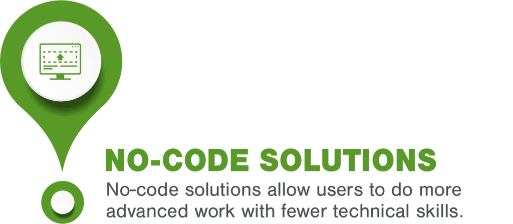 No-code solutions allow users to do more advanced work with fewer technical skills.